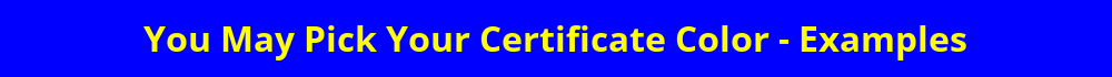 pick your certificate color